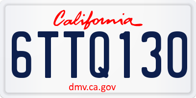 CA license plate 6TTQ130