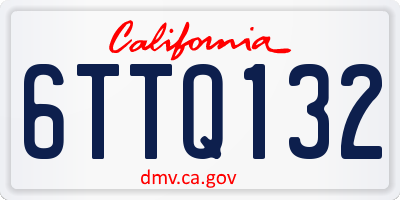 CA license plate 6TTQ132