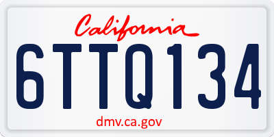 CA license plate 6TTQ134