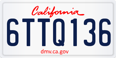 CA license plate 6TTQ136