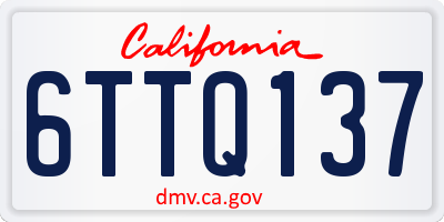 CA license plate 6TTQ137
