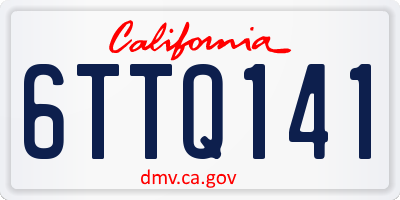 CA license plate 6TTQ141