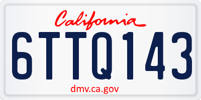 CA license plate 6TTQ143