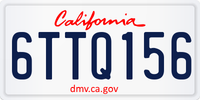 CA license plate 6TTQ156