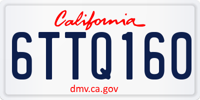 CA license plate 6TTQ160