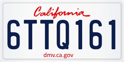 CA license plate 6TTQ161