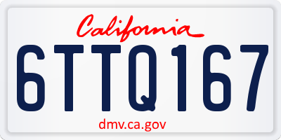 CA license plate 6TTQ167
