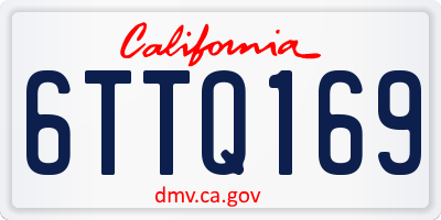 CA license plate 6TTQ169