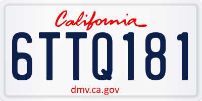 CA license plate 6TTQ181