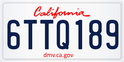 CA license plate 6TTQ189