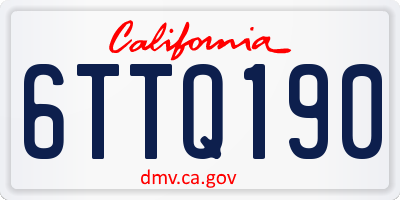 CA license plate 6TTQ190