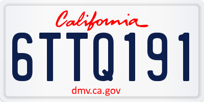 CA license plate 6TTQ191