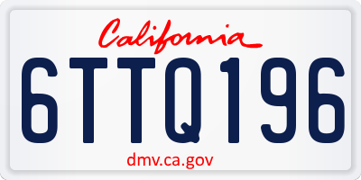 CA license plate 6TTQ196