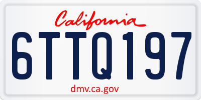 CA license plate 6TTQ197