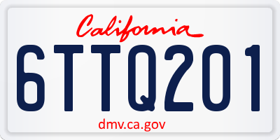 CA license plate 6TTQ201