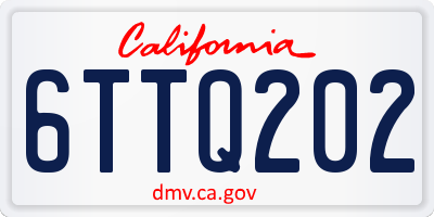CA license plate 6TTQ202