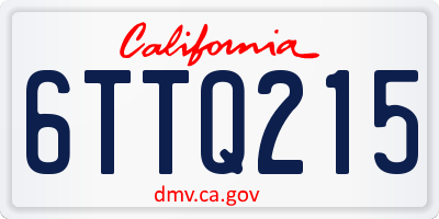 CA license plate 6TTQ215