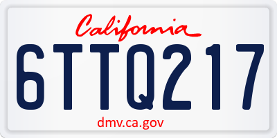 CA license plate 6TTQ217