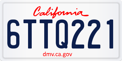 CA license plate 6TTQ221