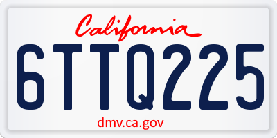 CA license plate 6TTQ225