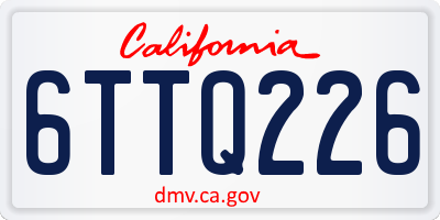 CA license plate 6TTQ226