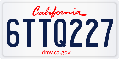 CA license plate 6TTQ227
