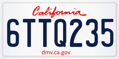 CA license plate 6TTQ235