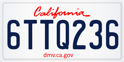 CA license plate 6TTQ236