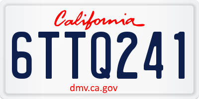 CA license plate 6TTQ241