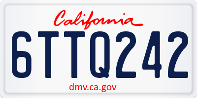 CA license plate 6TTQ242
