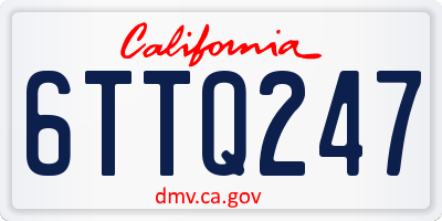 CA license plate 6TTQ247