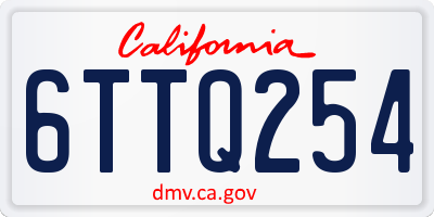 CA license plate 6TTQ254