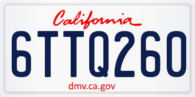 CA license plate 6TTQ260