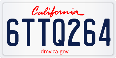 CA license plate 6TTQ264