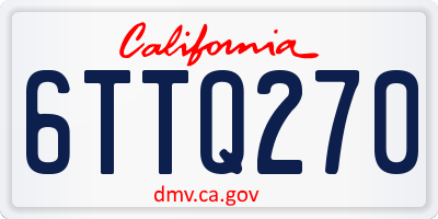 CA license plate 6TTQ270