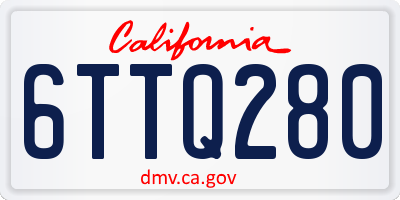 CA license plate 6TTQ280