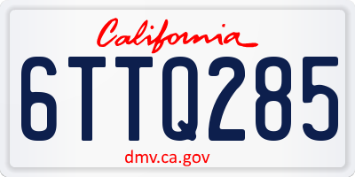 CA license plate 6TTQ285