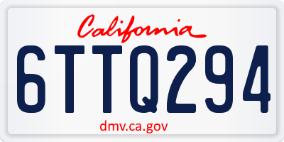 CA license plate 6TTQ294