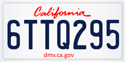 CA license plate 6TTQ295