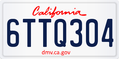 CA license plate 6TTQ304