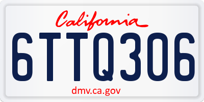 CA license plate 6TTQ306