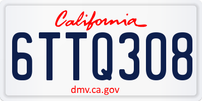 CA license plate 6TTQ308