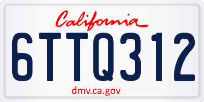 CA license plate 6TTQ312