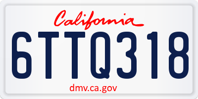 CA license plate 6TTQ318