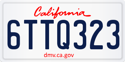 CA license plate 6TTQ323