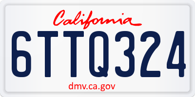 CA license plate 6TTQ324