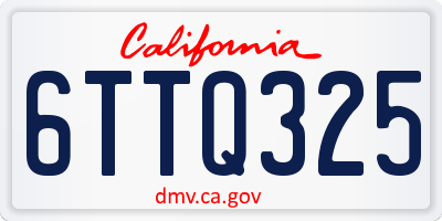 CA license plate 6TTQ325