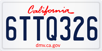 CA license plate 6TTQ326
