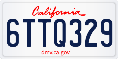 CA license plate 6TTQ329