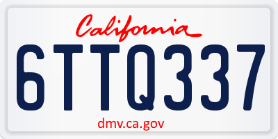 CA license plate 6TTQ337